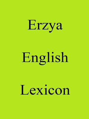 cover image of Erzya English Lexicon